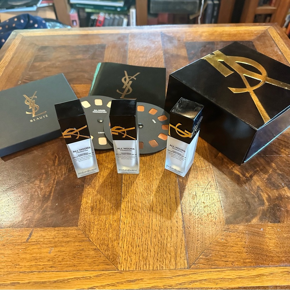 GORGEOUS YSL YVES SAINT LAURENT ALL HOURS FOUNDATION RARE SET OF THREE!